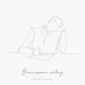 Continuous line drawing. businessman writing document. simple vector illustration. businessman writing document concept hand Royalty Free Stock Photo