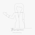 Continuous line drawing. businesswoman. simple vector illustration. businesswoman concept hand drawing sketch line