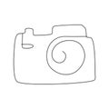 Continuous Line Drawing camera, photo. Trendy one line draw design vector illustration