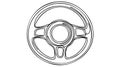 Continuous line drawing of car wheel icon. One line icon of wheel. One line drawing background.