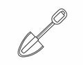 A continuous line drawing of a cement shovel. Modern illustration of a cement shovel with editable strokes. Royalty Free Stock Photo