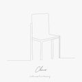 Continuous line drawing. chair. simple vector illustration. chair concept hand drawing sketch line