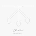 Continuous line drawing. chandelier. simple vector illustration. chandelier concept hand drawing sketch line Royalty Free Stock Photo