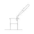 continuous line drawing of chemical retort. isolated sketch drawing of chemical retort line concept. outline thin stroke vector Royalty Free Stock Photo