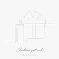 Continuous line drawing. christmas gift and candle. simple vector illustration. christmas gift and candle concept hand drawing