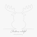 Continuous line drawing. christmas rudolph. simple vector illustration. christmas rudolph concept hand drawing sketch line