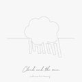 Continuous line drawing. cloud and the rain. simple vector illustration. cloud and the rain concept hand drawing sketch line