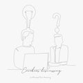 Continuous line drawing. cowokers discussing idea. simple vector illustration. cowokers discussing idea concept hand drawing Royalty Free Stock Photo