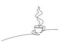 Continuous line drawing of cup of coffee Royalty Free Stock Photo