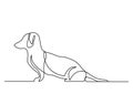 Continuous line drawing of dachshund dog