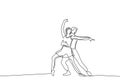 Continuous line drawing dancing couple