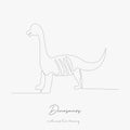 Continuous line drawing. dinosaurs. simple vector illustration. dinosaurs concept hand drawing sketch line Royalty Free Stock Photo