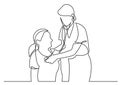 Continuous line drawing of doctor examining patient Royalty Free Stock Photo