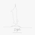 Continuous line drawing. dolphin. simple vector illustration. dolphin concept hand drawing sketch line