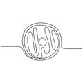 Continuous line drawing of Donut food minimalism design vector illustration