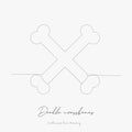 Continuous line drawing. doodle crossbones bone. simple vector illustration. doodle crossbones bone concept hand drawing sketch