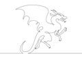 Continuous line drawing dragon Royalty Free Stock Photo