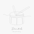 Continuous line drawing. drum sticks. simple vector illustration. drum sticks concept hand drawing sketch line Royalty Free Stock Photo