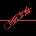Continuous line drawing dynamite TNT neon concept Royalty Free Stock Photo