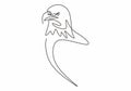 Continuous Line Drawing Of Eagle Or Falcon Head. Hawk Vector Illustration Animal Bird Minimalism For Tattoo, Logo, And Poster.