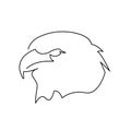 Continuous line drawing eagle. Vector illustration icon animal Royalty Free Stock Photo