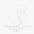 Continuous line drawing. ecology protection. simple vector illustration. ecology protection concept hand drawing sketch line