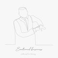 Continuous line drawing. emotional business person. simple vector illustration. emotional business person concept hand drawing
