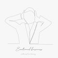 Continuous line drawing. emotional business person. simple vector illustration. emotional business person concept hand drawing