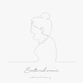 Continuous line drawing. emotional woman. simple vector illustration. emotional woman concept hand drawing sketch line