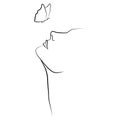 Continuous line, drawing of established faces and hairstyles, fashion concept, minimalist female beauty.