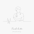 Continuous line drawing. female doctor. simple vector illustration. female doctor concept hand drawing sketch line