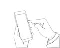 Continuous line drawing of finger touch smartphone