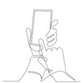 Continuous line drawing of finger touch smartphone