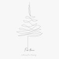 Continuous line drawing. fir tree. simple vector illustration. fir tree concept hand drawing sketch line Royalty Free Stock Photo