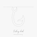 Continuous line drawing. fishing hook. simple vector illustration. fishing hook concept hand drawing sketch line Royalty Free Stock Photo