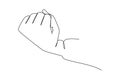 Continuous line drawing fist. One line hand with clenched fingers. Protest or revolution concept. Vector illustration. Hands
