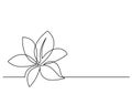 Continuous line drawing of flower Royalty Free Stock Photo