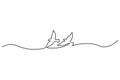 continuous line drawing of flying up dove. Bird symbol of peace and freedom. stock image. Royalty Free Stock Photo