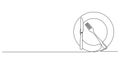 continuous line drawing of fork and knife on dinner plate Royalty Free Stock Photo