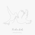 Continuous line drawing. freedom birds. simple vector illustration. freedom birds concept hand drawing sketch line