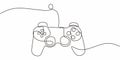 Continuous Line Drawing Game Controller. Joystick Gaming Minimalist Vector Graphic Royalty Free Stock Photo