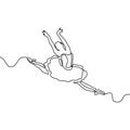 continuous line drawing of girl dancing ballet. Ballerina concept minimalism style