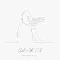 Continuous line drawing. girl in the wind. simple vector illustration. girl in the wind concept hand drawing sketch line
