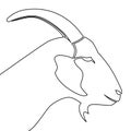 Continuous line drawing Goat head Capricorn icon vector illustration concept