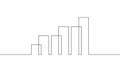 Continuous line drawing of graph. Business growth, bar chart icon Royalty Free Stock Photo