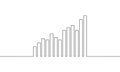 Continuous line drawing of graph icon business, growth graph, bar chart Royalty Free Stock Photo