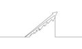 Continuous line drawing of graph. Illustration vector of arrow up Royalty Free Stock Photo