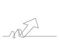 Continuous line drawing of growth arrow