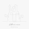 Continuous line drawing. halloween manor. simple vector illustration. halloween manor concept hand drawing sketch line Royalty Free Stock Photo