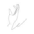 Continuous line drawing of hand drawn. isolated sketch drawing of hand drawn line concept. outline thin stroke vector illustration Royalty Free Stock Photo